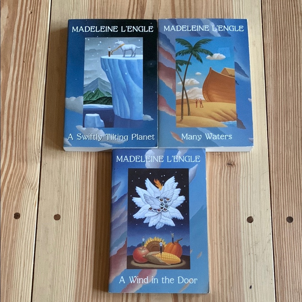 Lot of 3 Madeleine L’Engle Books Swiftly Tilting Planet Many Waters Wind in Door